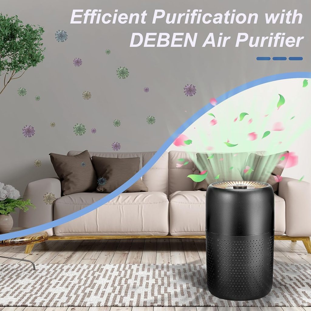 2 Pack TPLMB Air Purifiers for Bedroom,H13 HEPA Filters,Fragrance Sponge for Better Sleep,Remove 99.97% of Dust Smoke Hair Odors Wildfire Particles,24dB Filtration System, P60 Black.