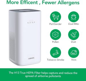 AF2 Smart Air Purifiers for Home, 4-in-1 True HEPA Filter with Cold Catalyst Filter, app Control, for Pet Dander, Smoke, Odor, Dust, Allergens, Mold, 24dB Quiet Air Purifier