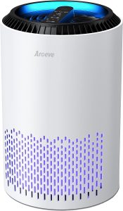 AROEVE Air Purifiers for Home, HEPA Air Purifiers Air Cleaner For Smoke Pollen Dander Hair Smell Portable Air Purifier with Sleep Mode Speed Control For Bedroom Office Living Room, MK01- White 