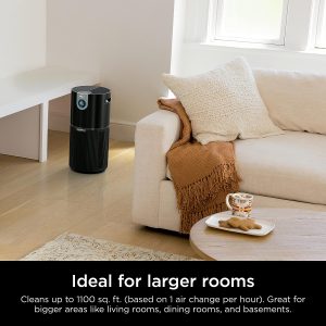 Shark AP1000 Clean Sense Air Purifier MAX, Allergies, HEPA Filter, 1100 Sq Ft, XL Room, Living Room, Whole Home, Captures 99.98% of Particles, Pollutants