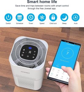 Smart Wi-Fi Air Purifier, JOWSET Powerful H13 True HEPA Filter, Air Purifiers for Home Large Room up to 1400 Ft² in 1 Hr, Air Cleaner for Allergies, Pet Odor, Smoke, Dust for Bedroom, Works with Alexa