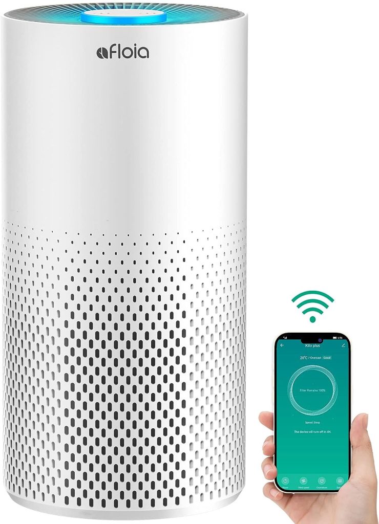 Afloia Air Purifiers for Home Large Room Up to 1076 Ft², Smart WiFi Voice Control H13 HEPA Air Purifiers for Bedroom, Air Purify Filter Cleaner for Pets Odor Smoke Dust Mold Pollen, Work with Alexa