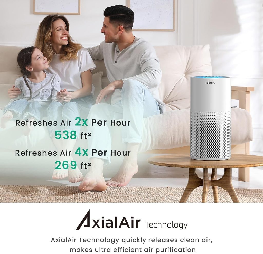 Afloia Air Purifiers for Home Large Room Up to 1076 Ft², Smart WiFi Voice Control H13 HEPA Air Purifiers for Bedroom, Air Purify Filter Cleaner for Pets Odor Smoke Dust Mold Pollen, Work with Alexa