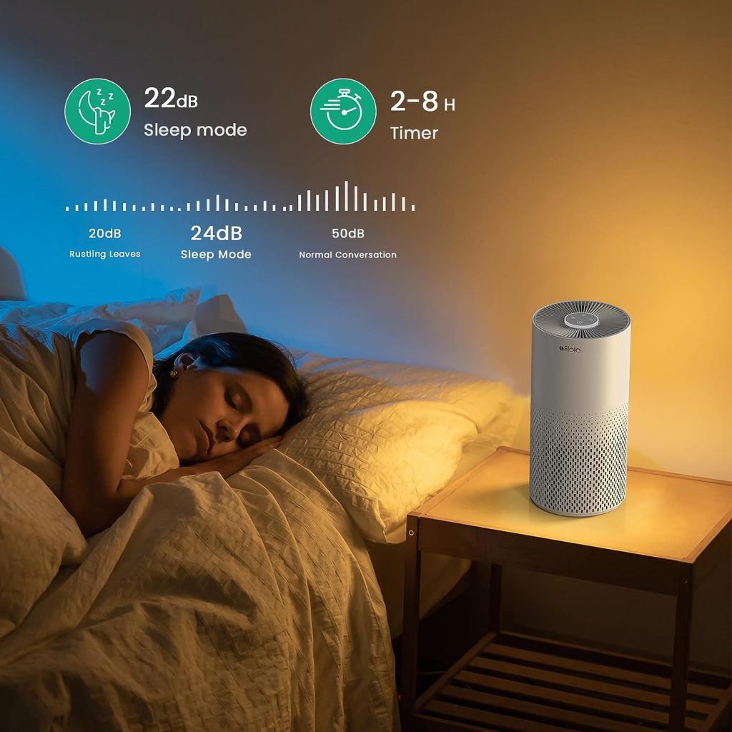 Afloia Air Purifiers for Home Large Room Up to 1076 Ft², Smart WiFi Voice Control H13 HEPA Air Purifiers for Bedroom, Air Purify Filter Cleaner for Pets Odor Smoke Dust Mold Pollen, Work with Alexa