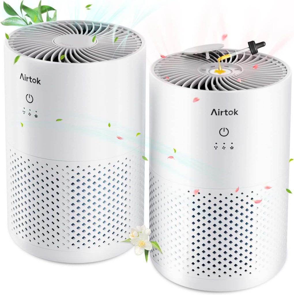 Airtok Air Purifier for Bedroom 2Pack White (KQ-31 White)