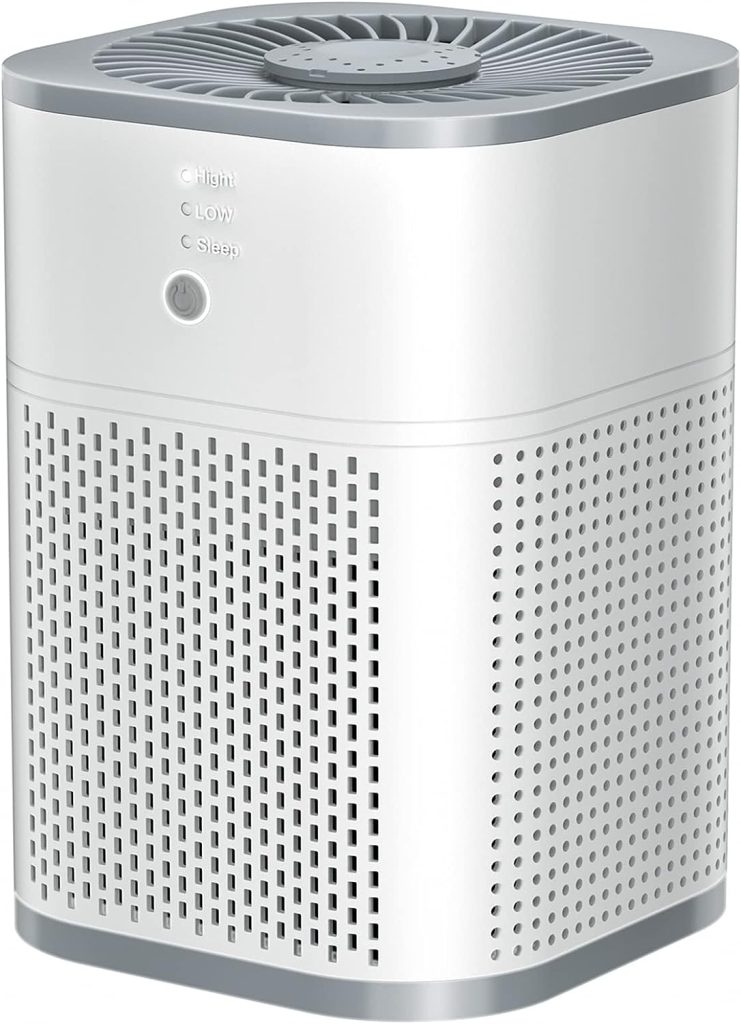 Air Purifiers for Bedroom, H13 True HEPA Filter for Home large Room, Air Filter with Sleep Model, 24db Filtration System, 360° Air Intake for Pet Dander Dust Pollen Smoke Allergie, White