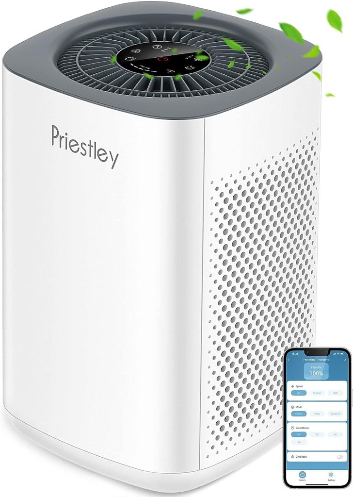 Air Purifiers for Home Large Room up to 1000 Ft², Smart WiFi Control, Removes 99.97% of Particles with H13 True HEPA Filter for 3-Stage Filtration, Air Cleaner for Allergies, Pets, Smoke