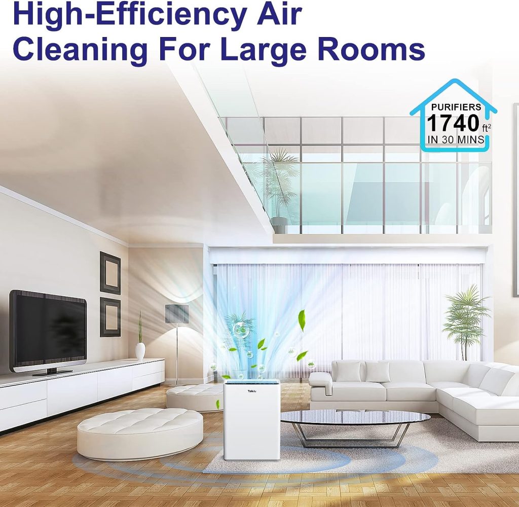 Air Purifiers for Home Large Room up to 1740ft², H13 True HEPA Air Filter for Allergies, Pets Hair, Pollen, Dander, Smoke, Smell, Sleep Mode, 5 Timer, Auto Mode Quiet Air Cleaner for Bedroom, Kicthen