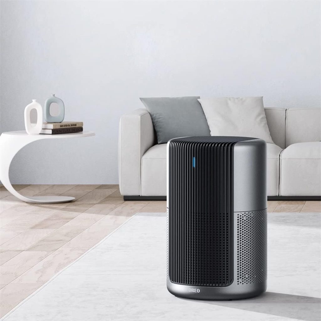 Dreo Air Purifiers Macro Pro, True HEPA Filter, Up to 1358ft² Coverage, 20dB Low Noise, PM2.5 Sensor, 6 Modes, 360 Filtration Cleaner Remove 99.985% Dust Smoke Pollen, Black