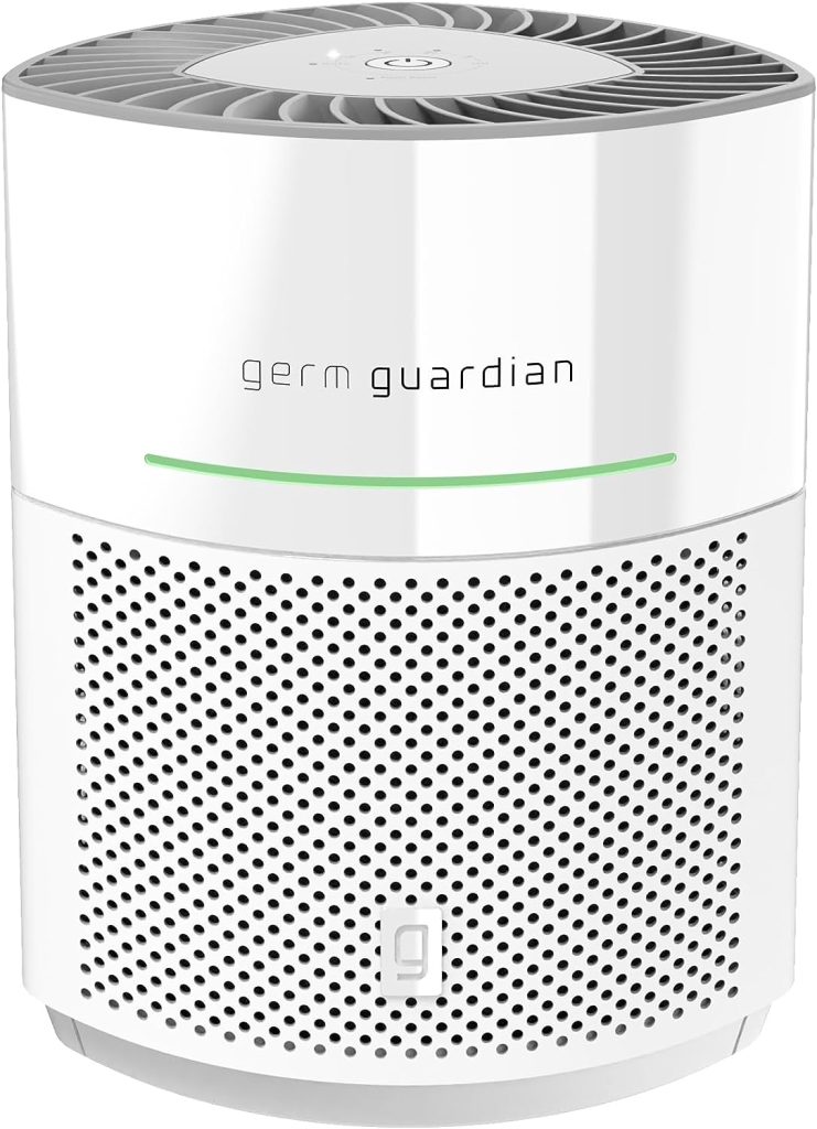 Germ Guardian AirSafe Intelligent Air Purifier with 360° HEPA 13 Filter, Captures 99.97% of Pollutants, Wildfire Smoke, For Large Rooms over 1000 Sq. Ft., Air Quality Sensor, White AP3151W