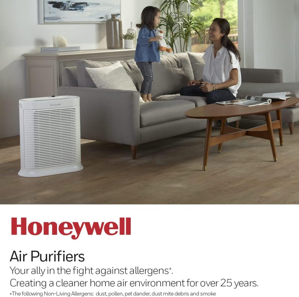 Honeywell HPA304 HEPA Air Purifier for Extra Large Rooms - Microscopic Airborne Allergen+ Reducer, Cleans Up To 2250 Sq Ft in 1 Hour - Wildfire/Smoke, Pollen, Pet Dander, and Dust Air Purifier – White