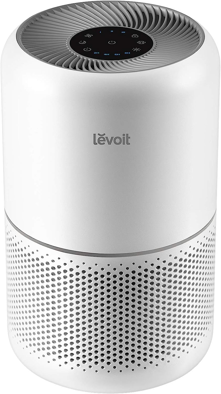 LEVOIT Air Purifier for Home Allergies Pets Hair in Bedroom, HEPA Filter, Covers Up to 1095 Sq.Foot Powered by 45W High Torque Motor, Remove Dust Smoke Pollutants, 0.3 Microns, Core 300, White