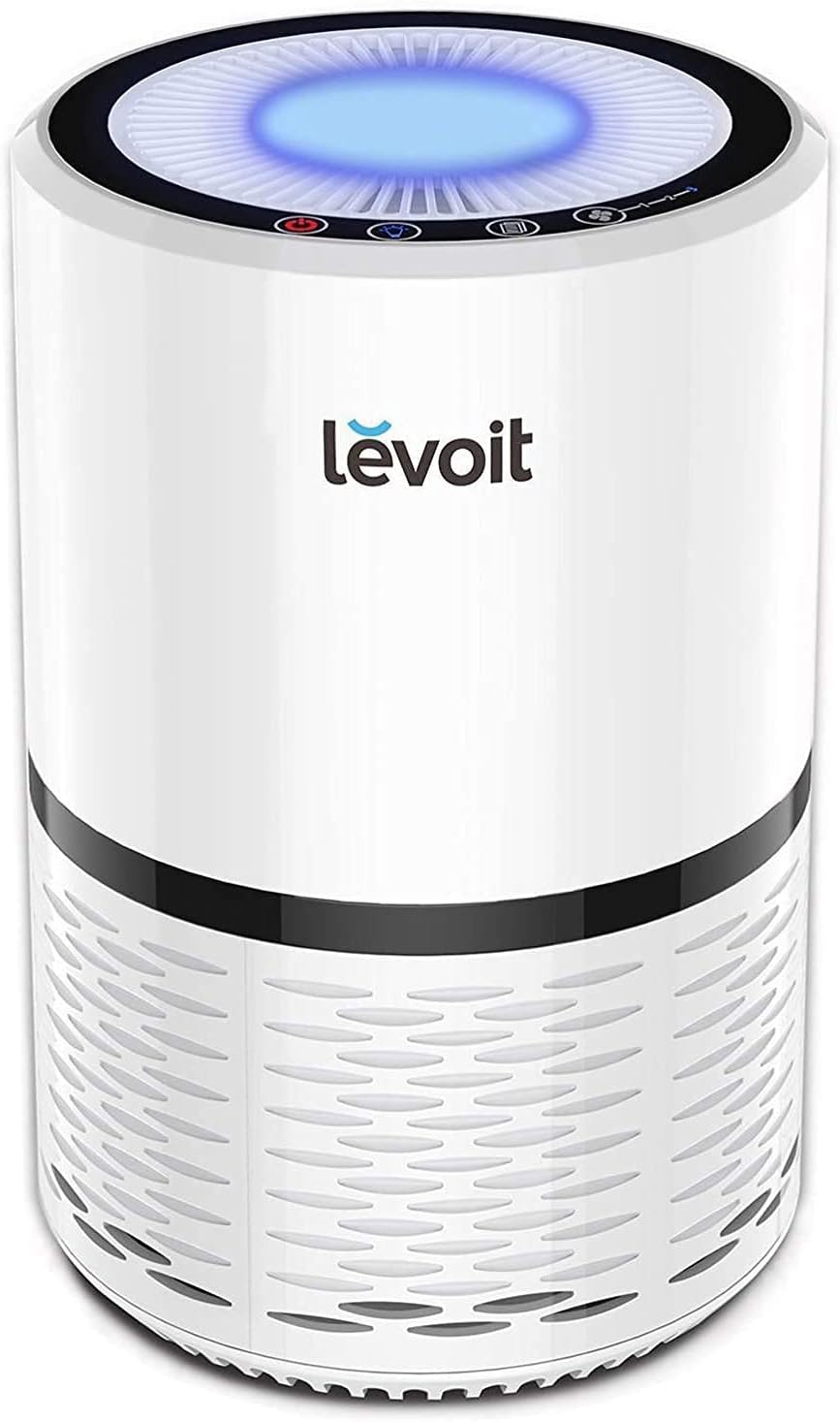 LEVOIT Air Purifiers for Home, HEPA Filter for Smoke, Dust and Pollen in Bedroom, Ozone Free, Filtration System Odor Eliminators for Office with Optional Night Light, 1 Pack, White