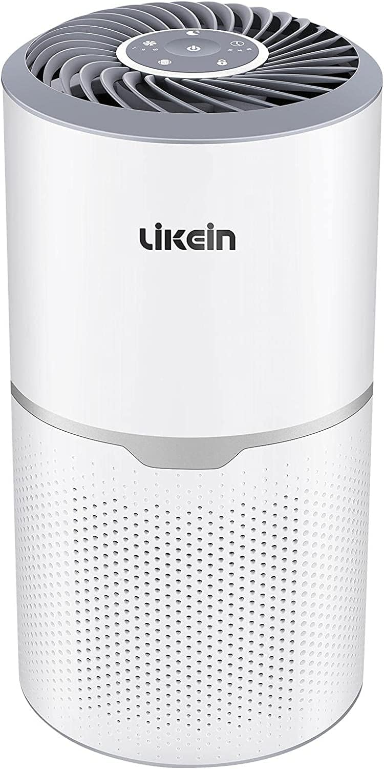 Likein Air Purifier for Home Pets Hair Home Allergies in Bedroom, H13 True HEPA Filter, 22db Filtration System Cleaner Odor Eliminators, Ozone Free, Remove 99.97% Dust Smoke Pollen Dander Odors